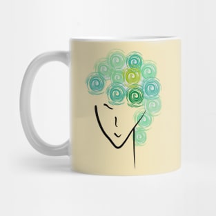 Portrait of curly girl Mug